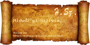 Hidvégi Szilvia névjegykártya